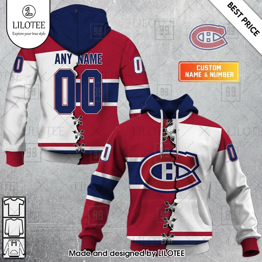 montreal canadiens mix home and away jersey personalized shirt 1 819