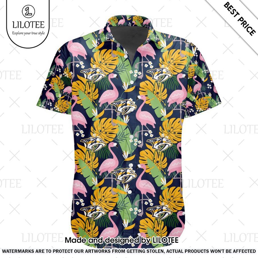 nashville predators flamingo hawaiian shirt 2 932