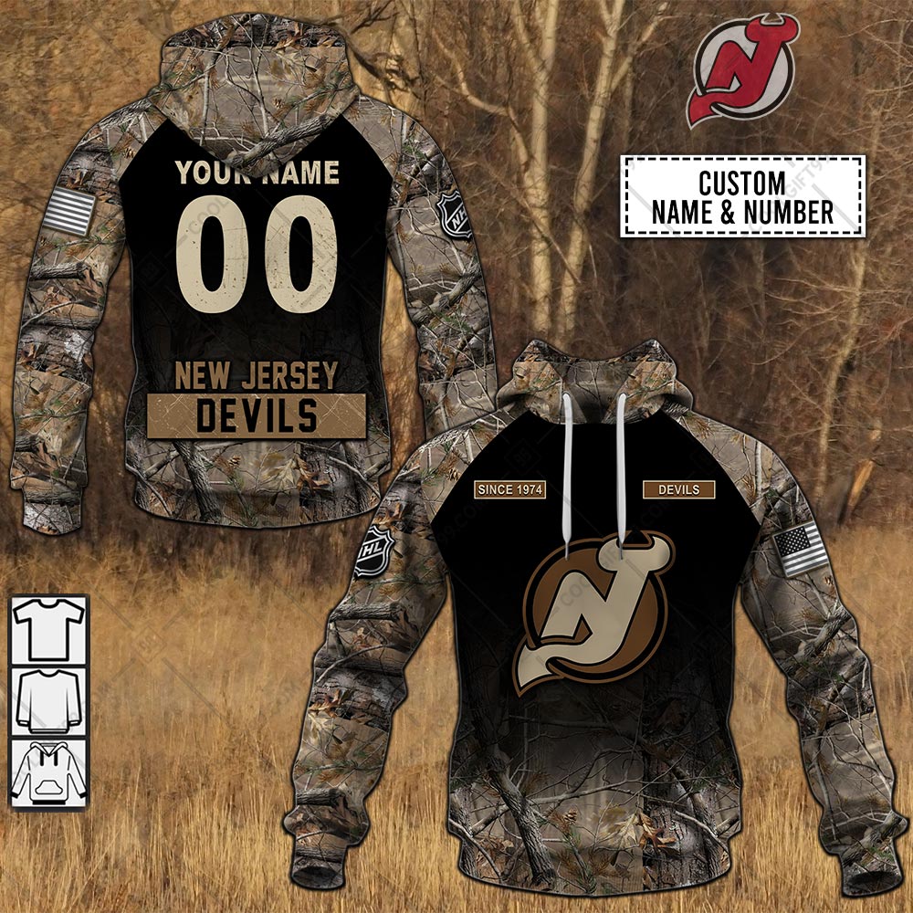 new jersey devils hunting camouflage custom shirt 2839 19T2m