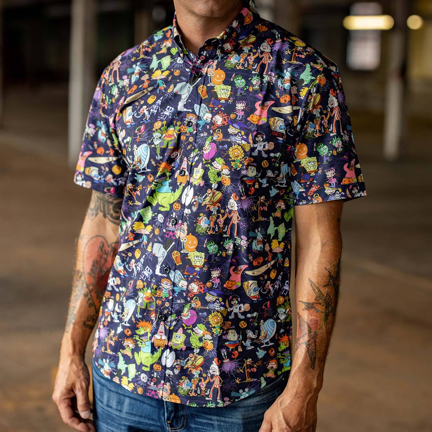 nickelodeon spooky mashup hawaiian shirt 6453 jGrx5