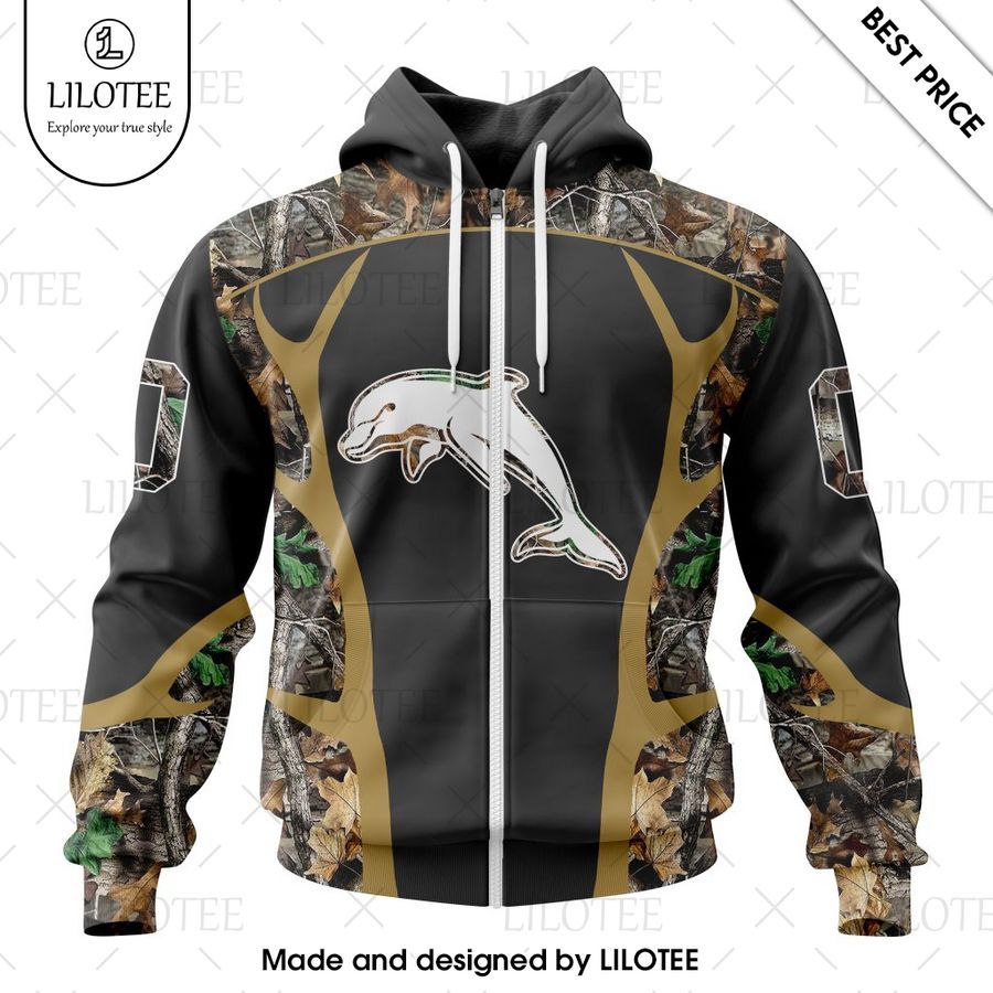 personalized nrl dolphins special camo hunting hoodie 2 258
