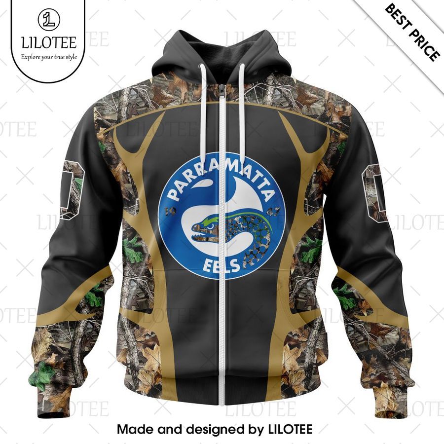 personalized nrl parramatta eels special camo hunting hoodie 2 979