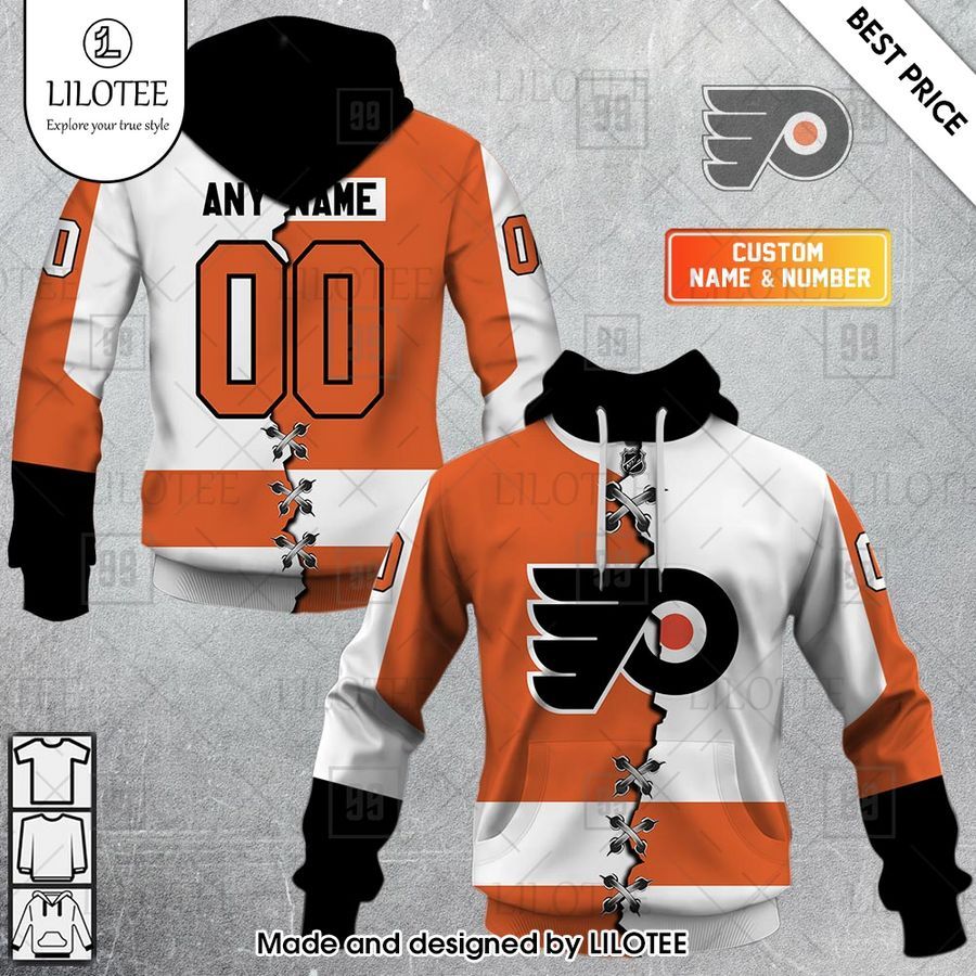 philadelphia flyers mix home and away jersey personalized shirt 1 705