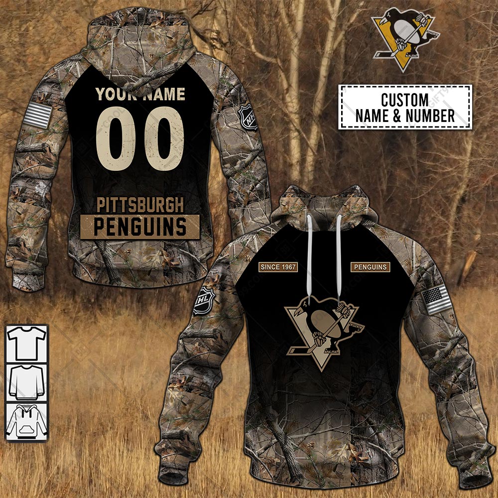 pittsburgh penguins hunting camouflage custom shirt 7508 m60vg
