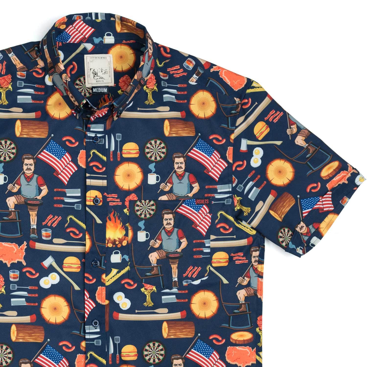 ron swansons shirt of greatness hawaiian shirt 3995 6znes