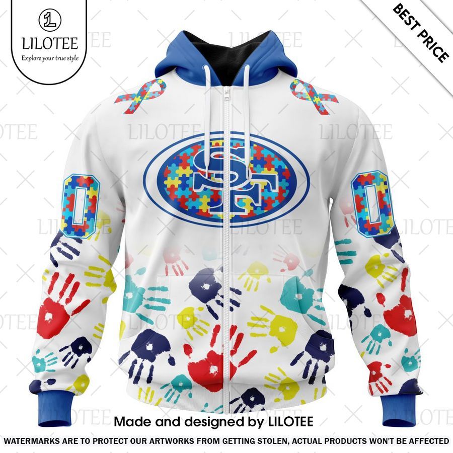san francisco 49ers special autism awareness design custom shirt 2 50