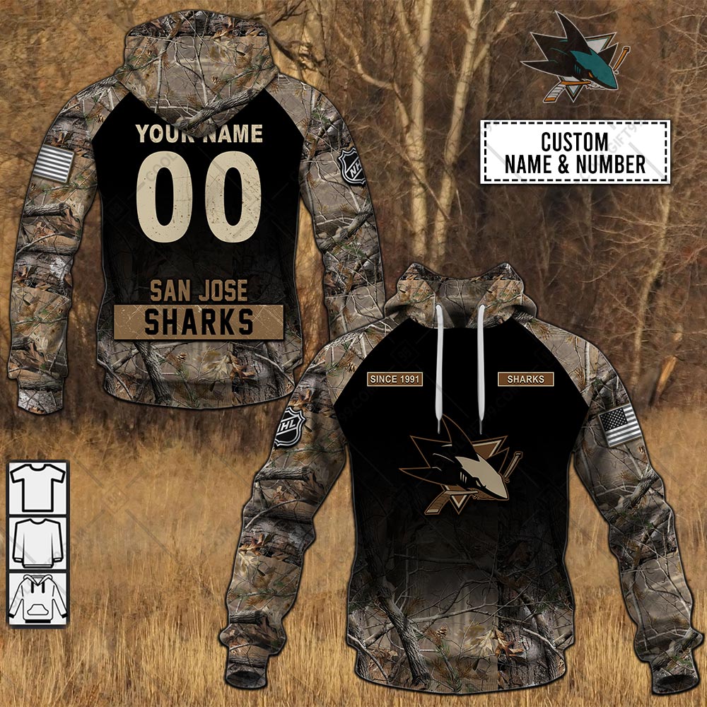 san jose sharks hunting camouflage custom shirt 2936 59Qd8