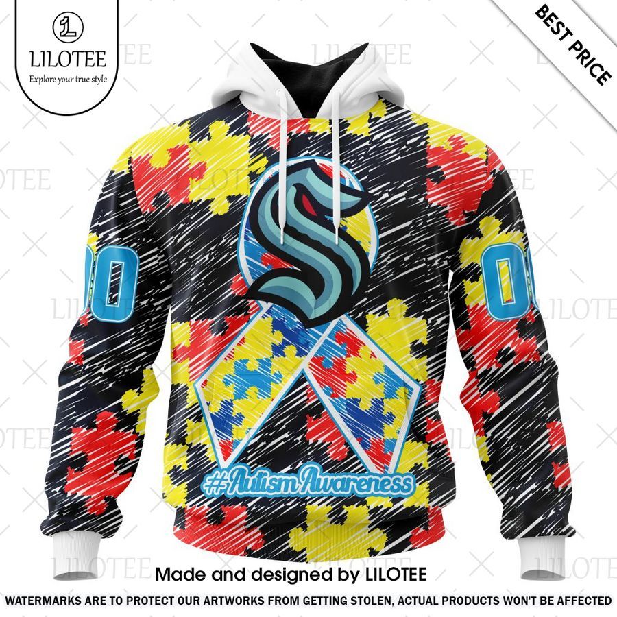 seattle kraken autism awareness design custom hoodie 1 884