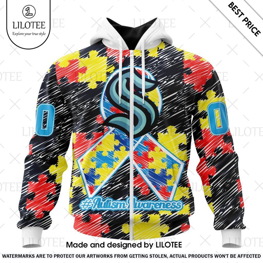 seattle kraken autism awareness design custom hoodie 2 111