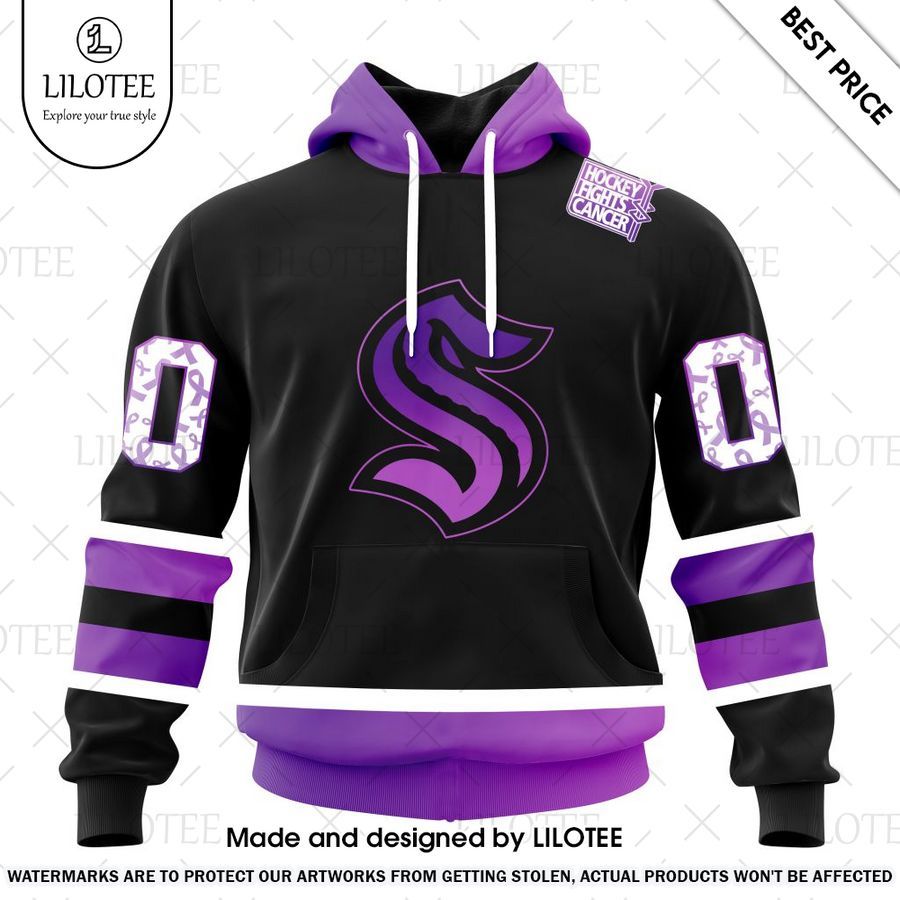 seattle kraken black hockey fights cancer kits custom hoodie 1 309