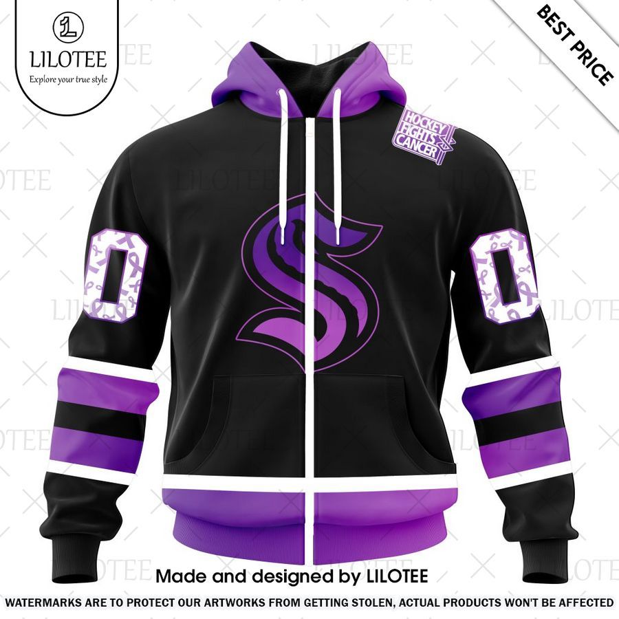 seattle kraken black hockey fights cancer kits custom hoodie 2 367