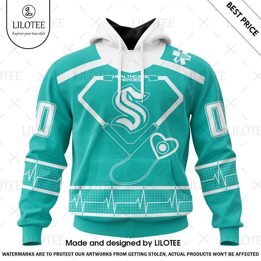 seattle kraken design honoring heatlthcare heroes custom hoodie 1 434