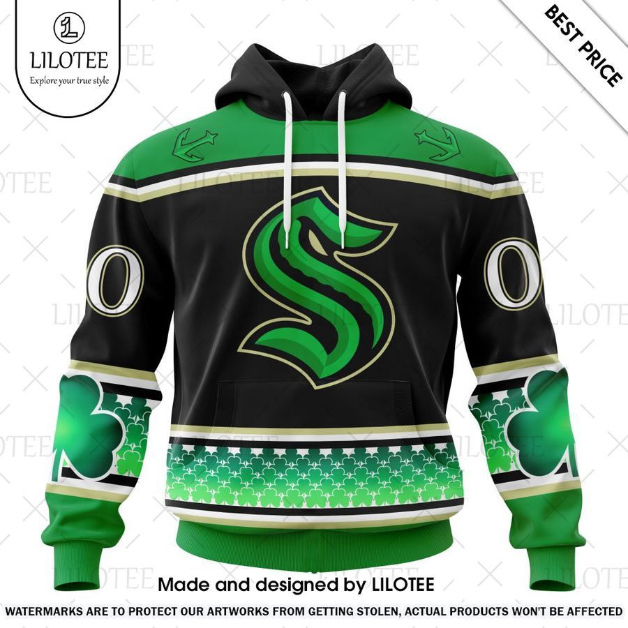 seattle kraken hockey celebrate st patricks day green custom hoodie 1 888