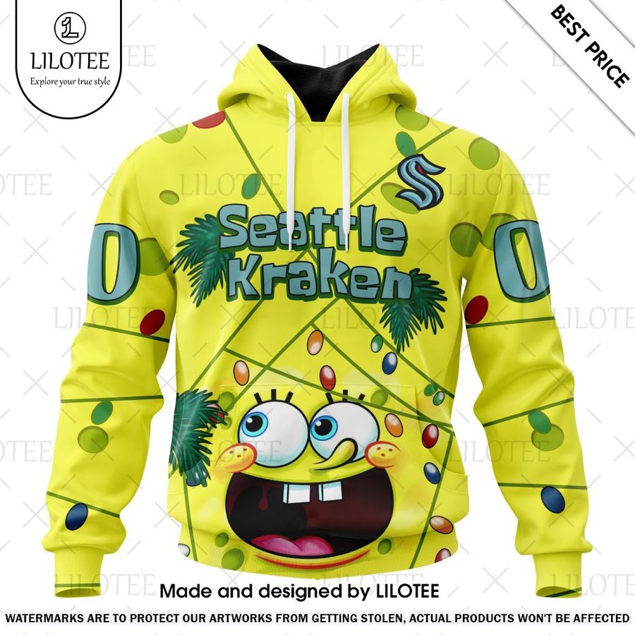 seattle kraken jersey with spongebob custom hoodie 1 819