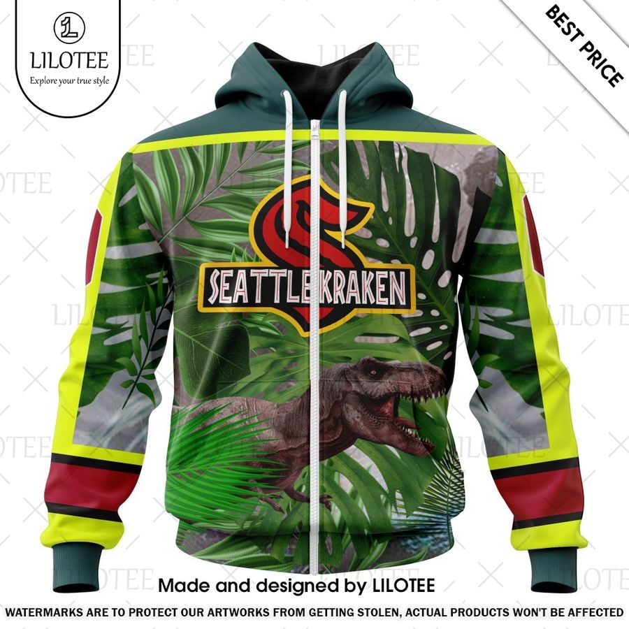 seattle kraken jurassic world custom hoodie 2 781