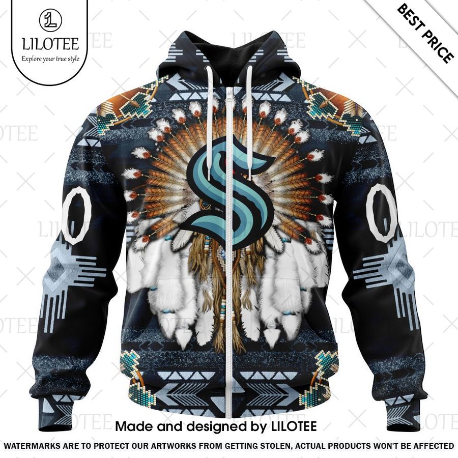 seattle kraken native design custom hoodie 2 810