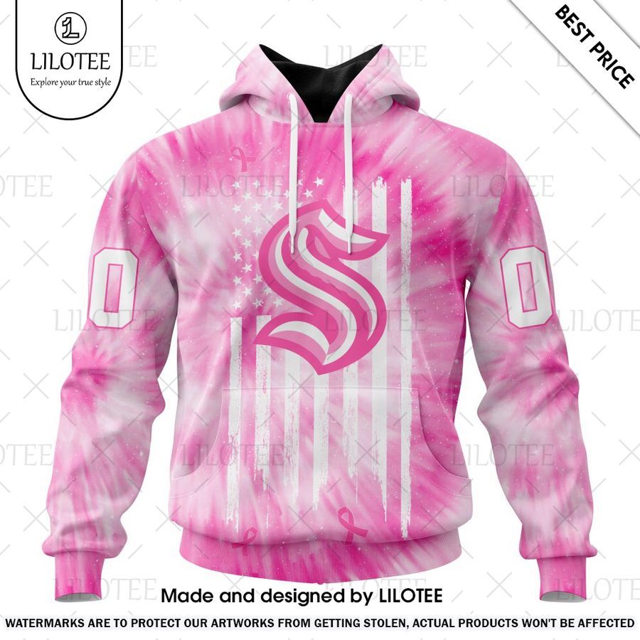 seattle kraken pink tie dye custom hoodie 1 228