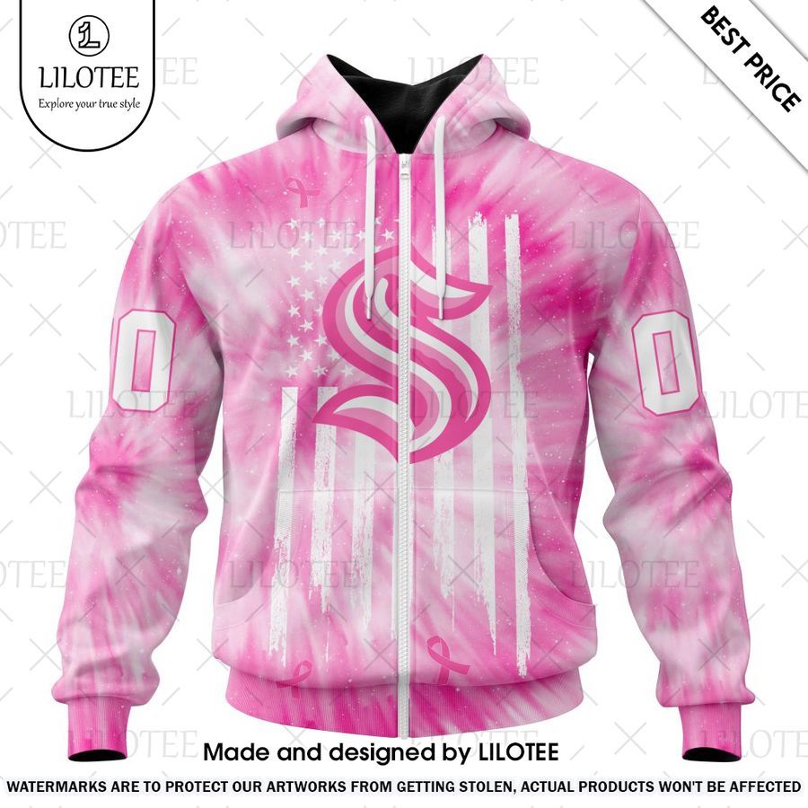 seattle kraken pink tie dye custom hoodie 2 618