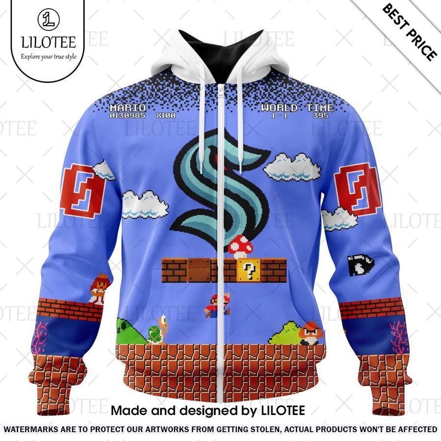 seattle kraken super mario game design custom hoodie 2 964