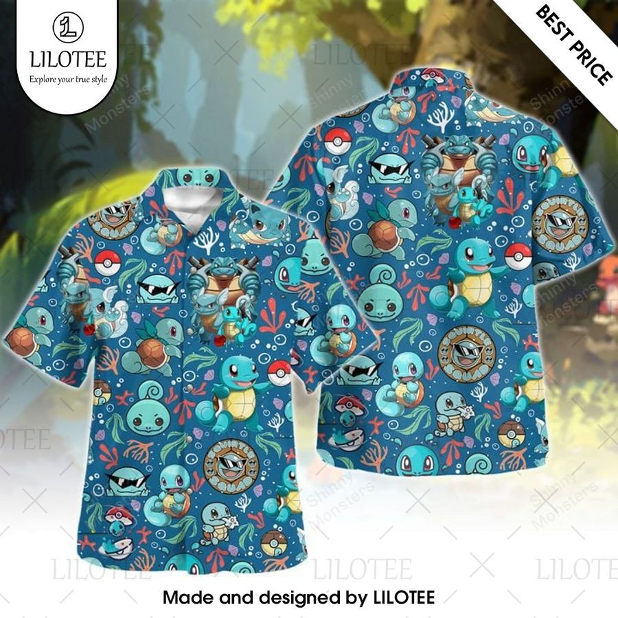 squirtle pattern hawaiian shirt 1 577