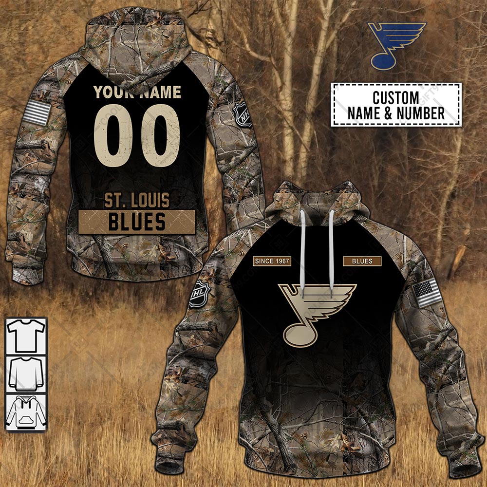 st louis blues hunting camouflage custom shirt 9518 5Dmv4