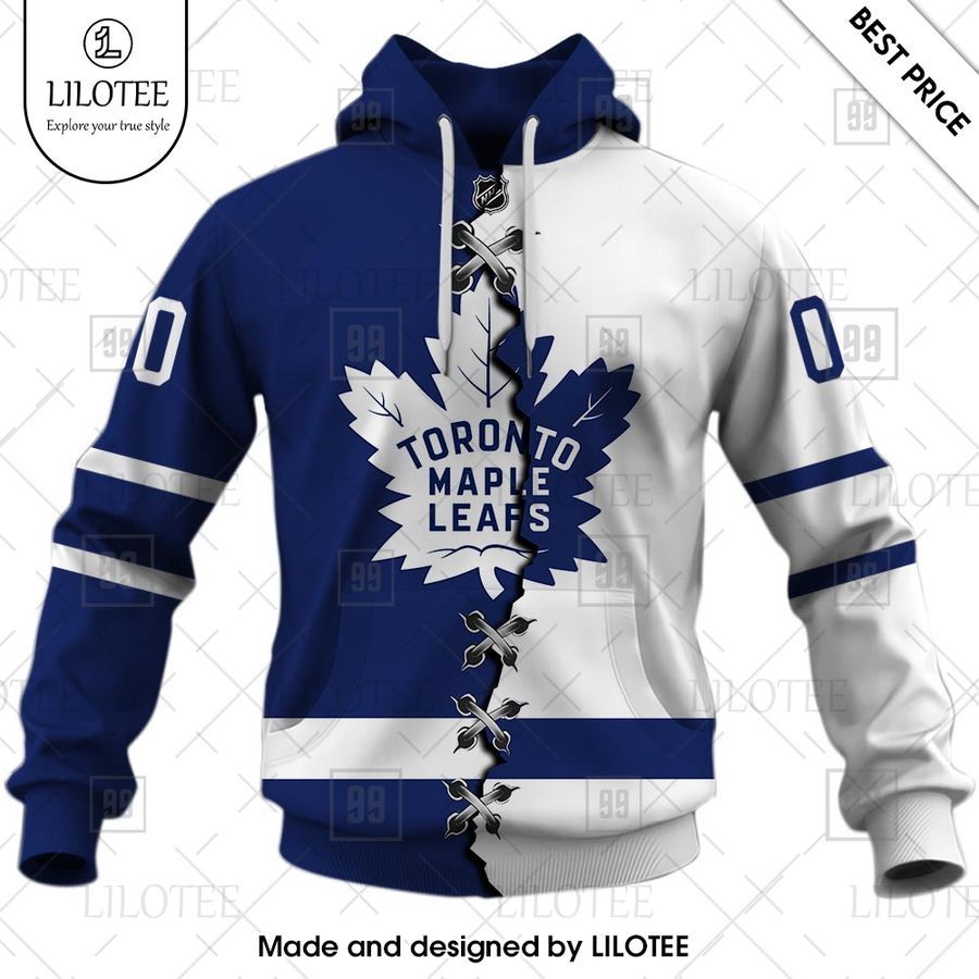 toronto maple leafs mix home and away jersey personalized shirt 2 400