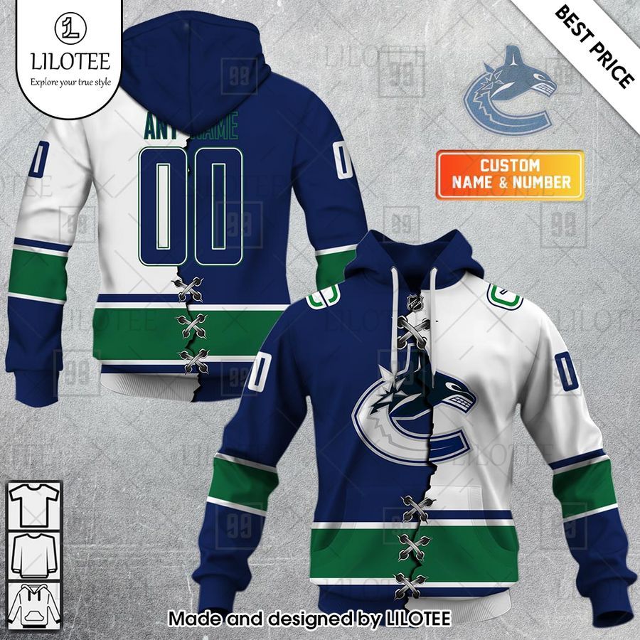 vancouver canucks mix home and away jersey personalized shirt 1 104