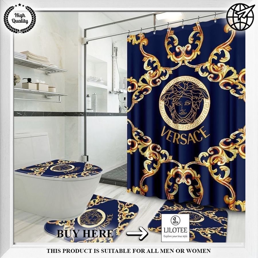 versace navy gold shower curtains 1 605