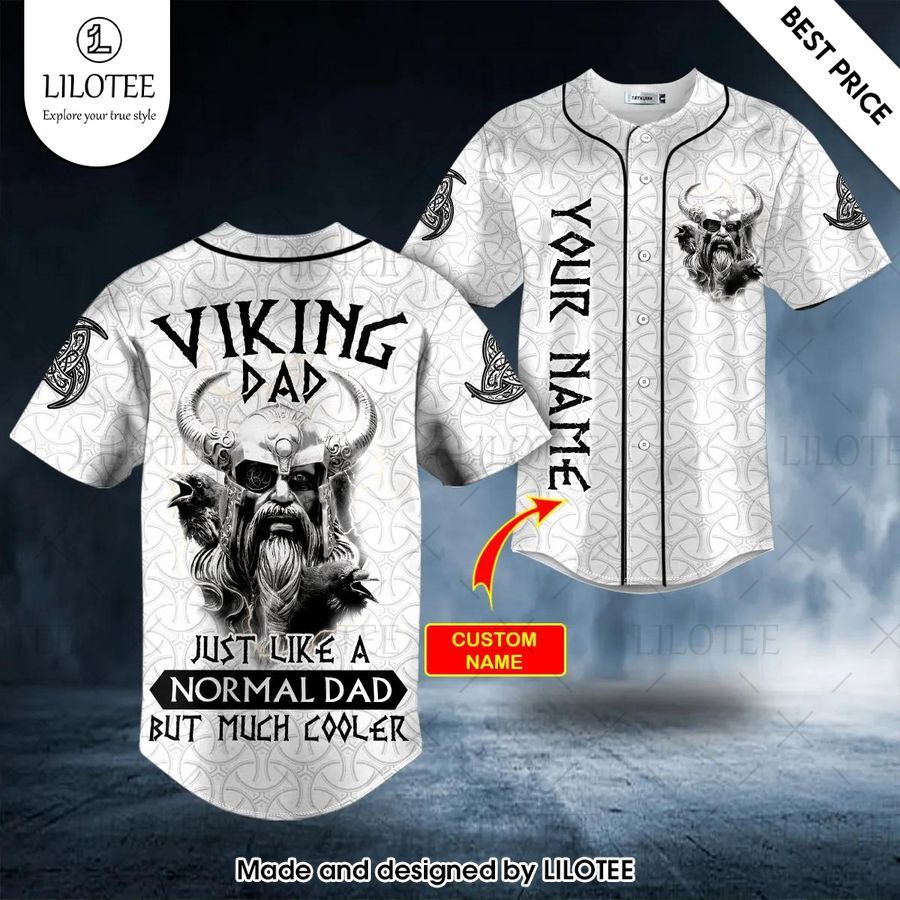 viking dad just like a normal dad but much cooler custom baseball jersey 1 496
