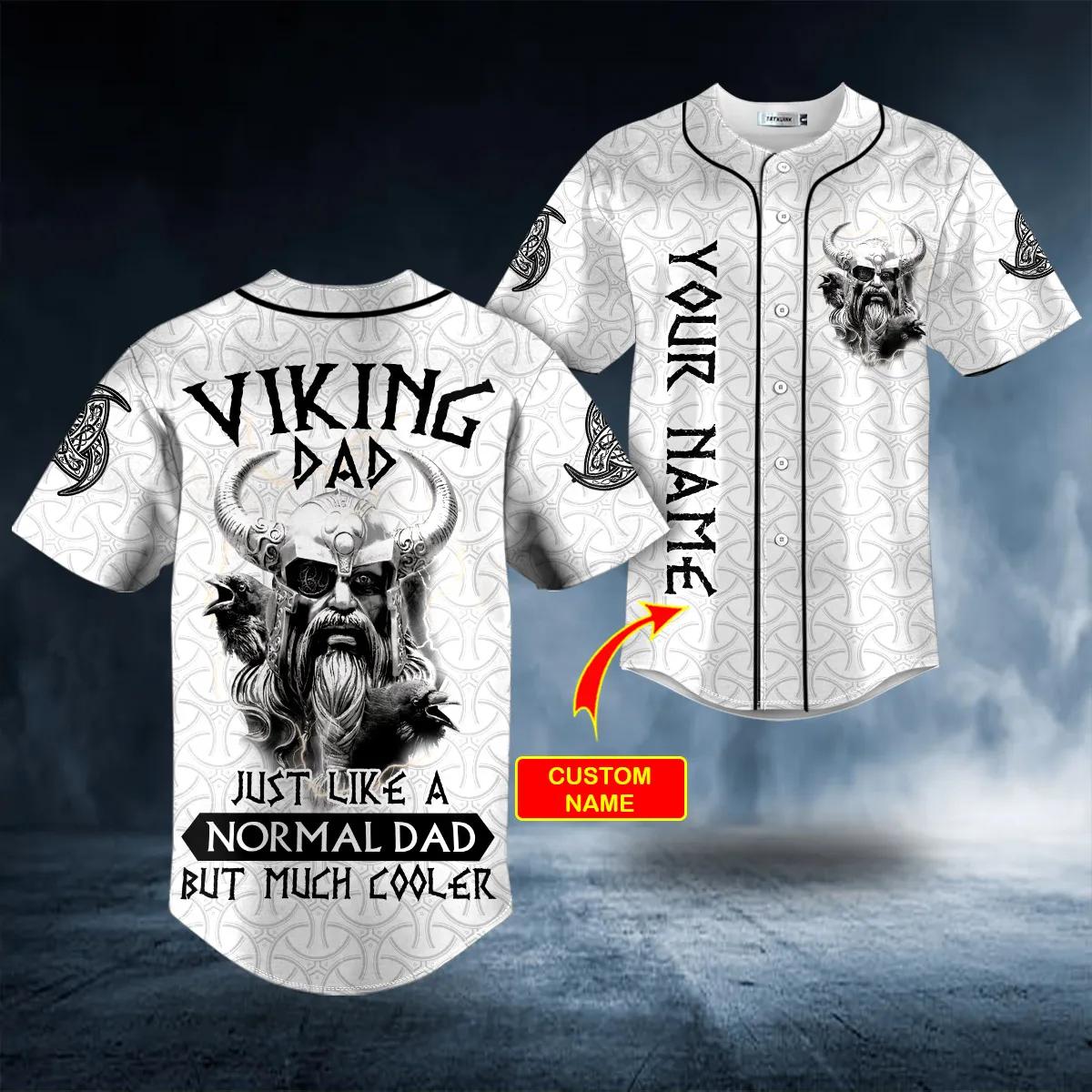 viking dad just like a normal dad but much cooler custom baseball jersey 7948 5HsyO