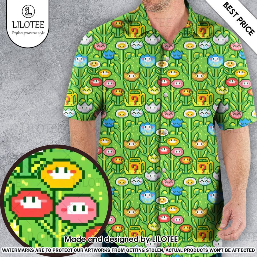 8bit flower garden super mario hawaiian shirt 1 790