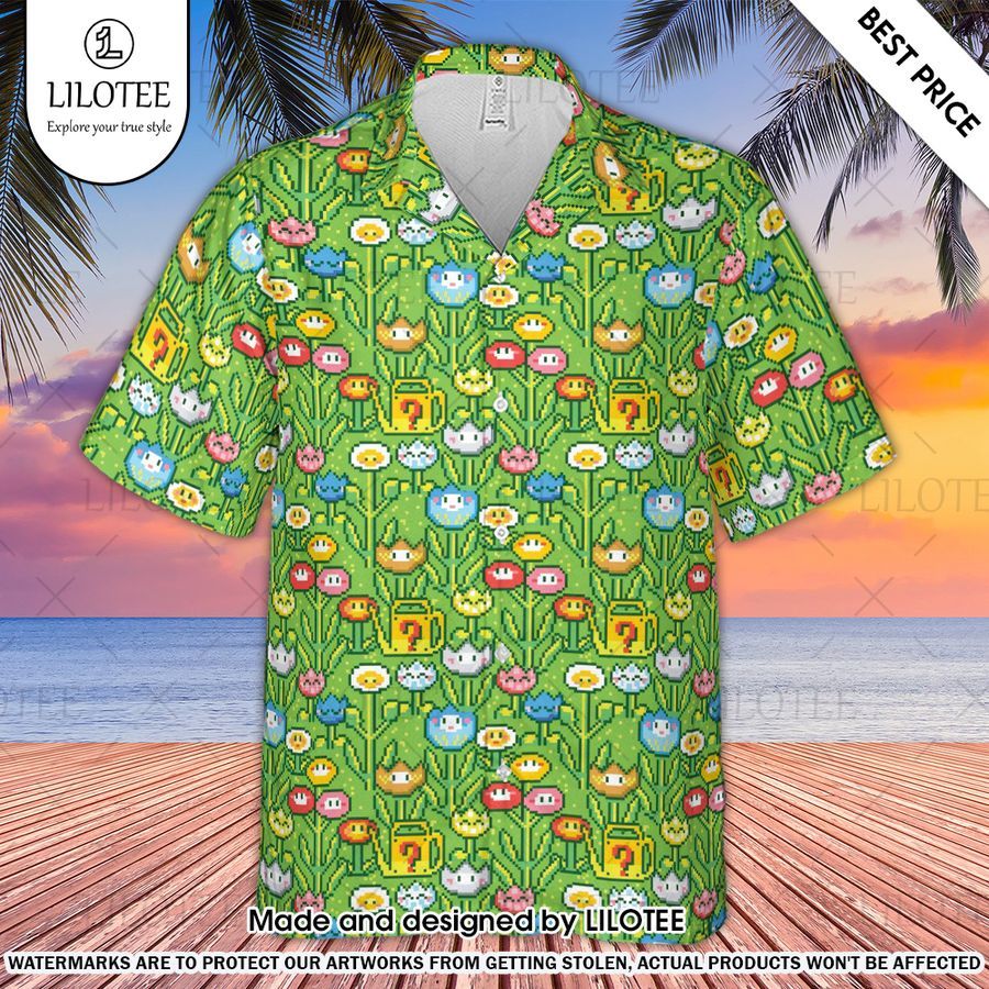 8bit flower garden super mario hawaiian shirt 2 107