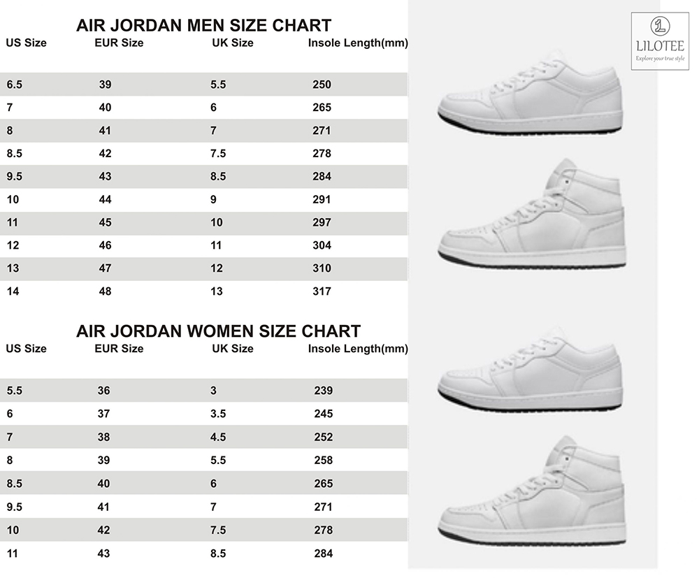 Air Jordan High Top Shoes Size Chart Lilotee