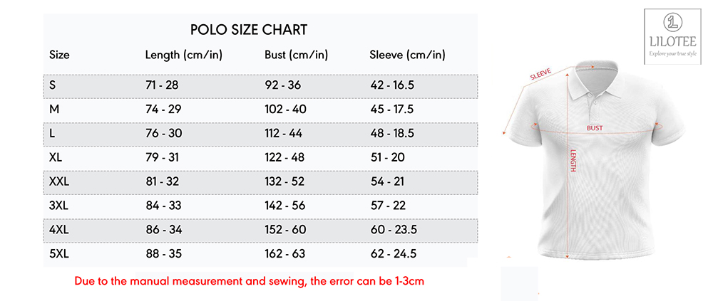 Polo Shirt Ethershirt Size Chart Lilotee