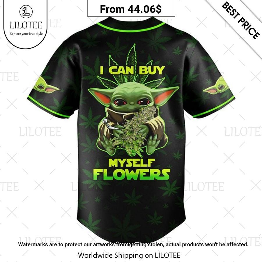 Baby Yoda I can buy myself flowers weed Baseball Jearsey Great, I liked it