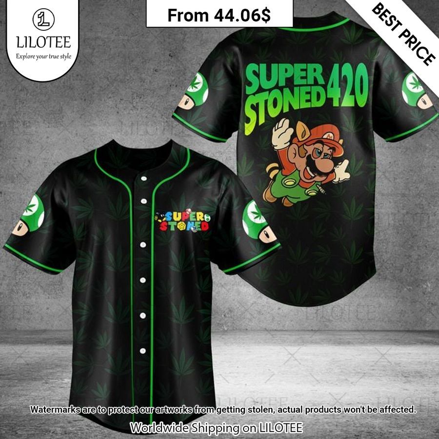 Black Super Stoned Weed Baseball Jersey My favourite picture of yours