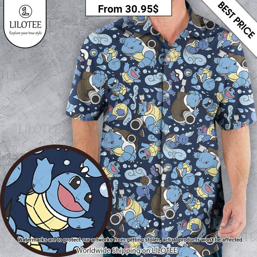 Blastoise Wartortle Squirtle Pokemon Pattern Hawaiian Shirt Great, I liked it