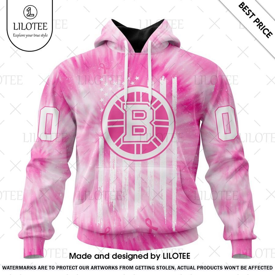 boston bruins pink tie dye custom shirt 1 150
