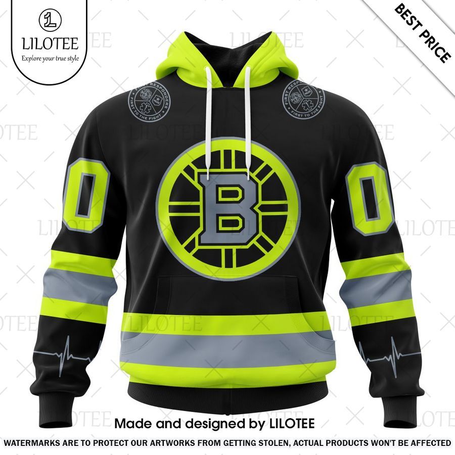 boston bruins with firefighter uniforms color custom shirt 1 422