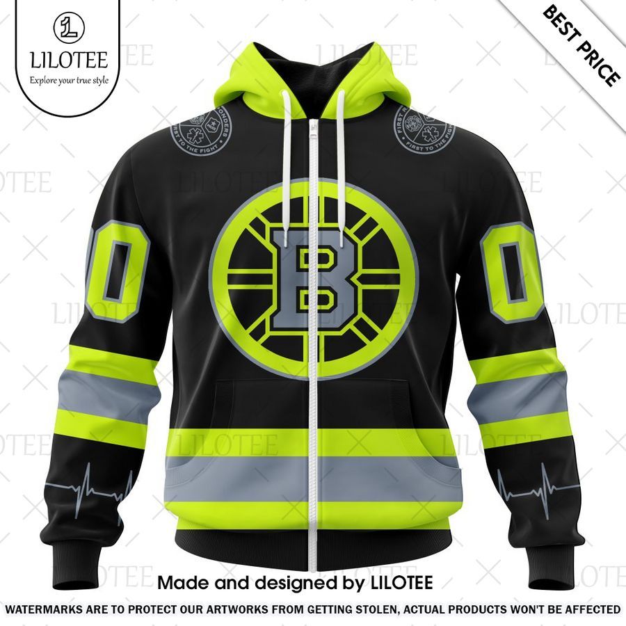 boston bruins with firefighter uniforms color custom shirt 2 93