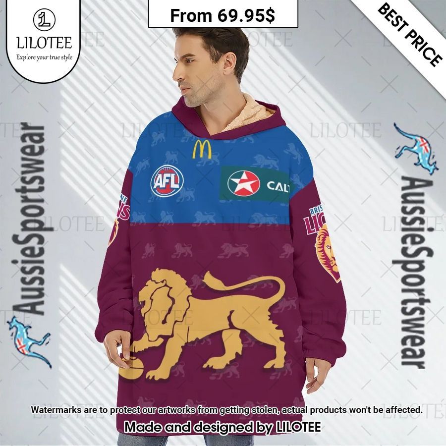 brisbane lions 2023 home guernsey custom hoodie blanket 1 606