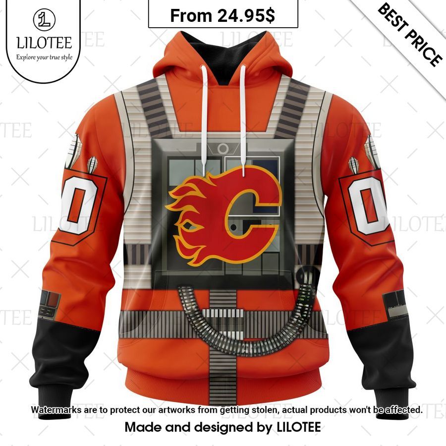 calgary flames star wars rebel pilot design custom shirt 1 898