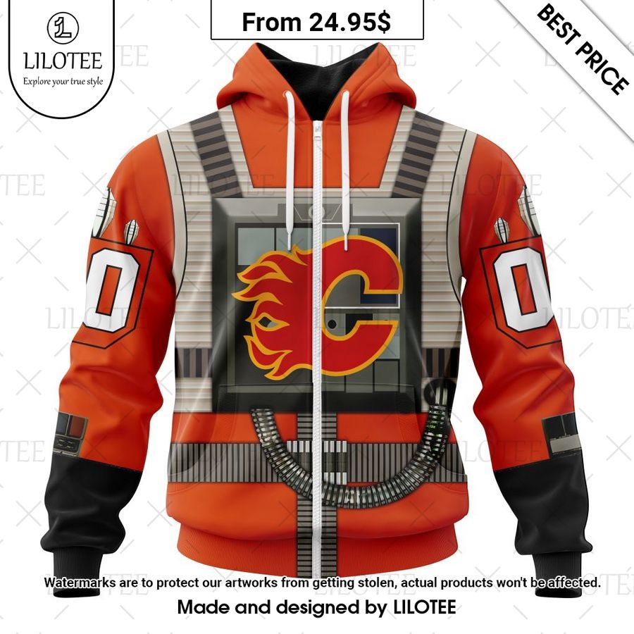 calgary flames star wars rebel pilot design custom shirt 2 708