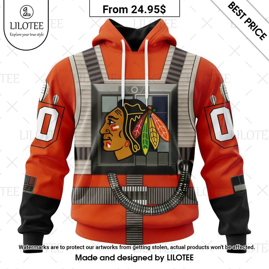 chicago blackhawks star wars rebel pilot design custom shirt 1 408