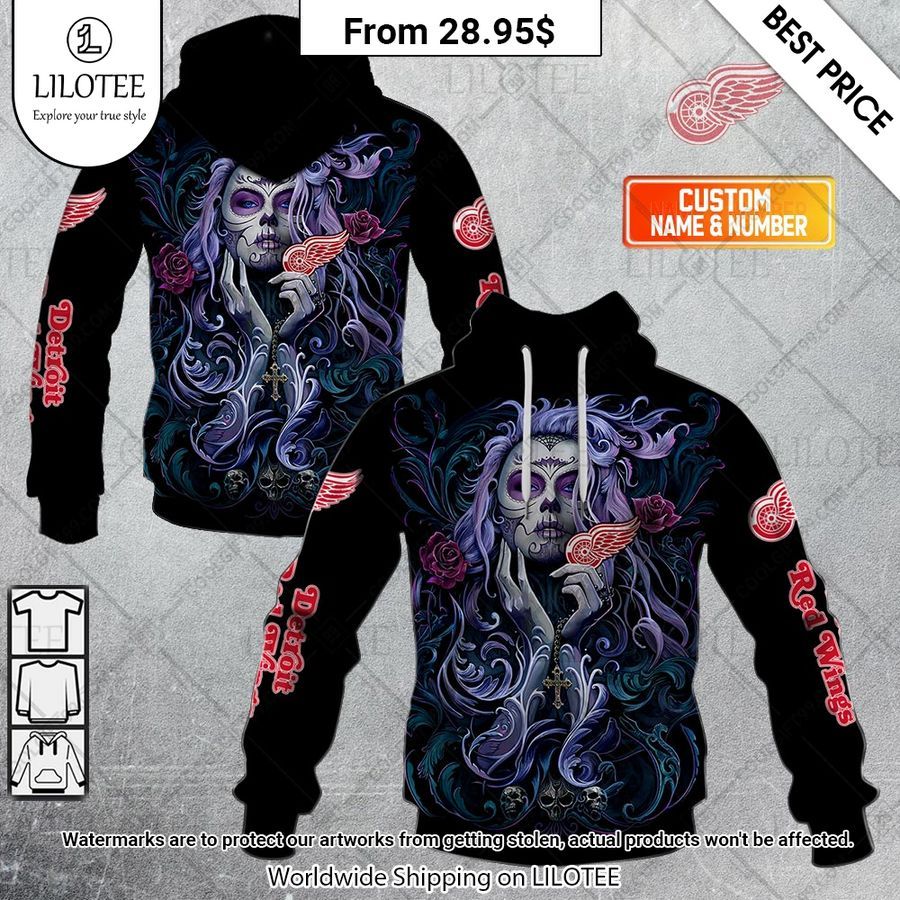 Detroit Red Wings Tattoo Girl Artwork 2023 Custom Shirt Best click of yours