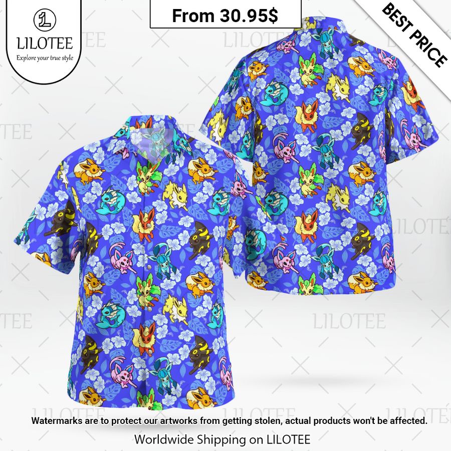 Eevee Pokemon Hawaiian Shirt I like your dress, it is amazing
