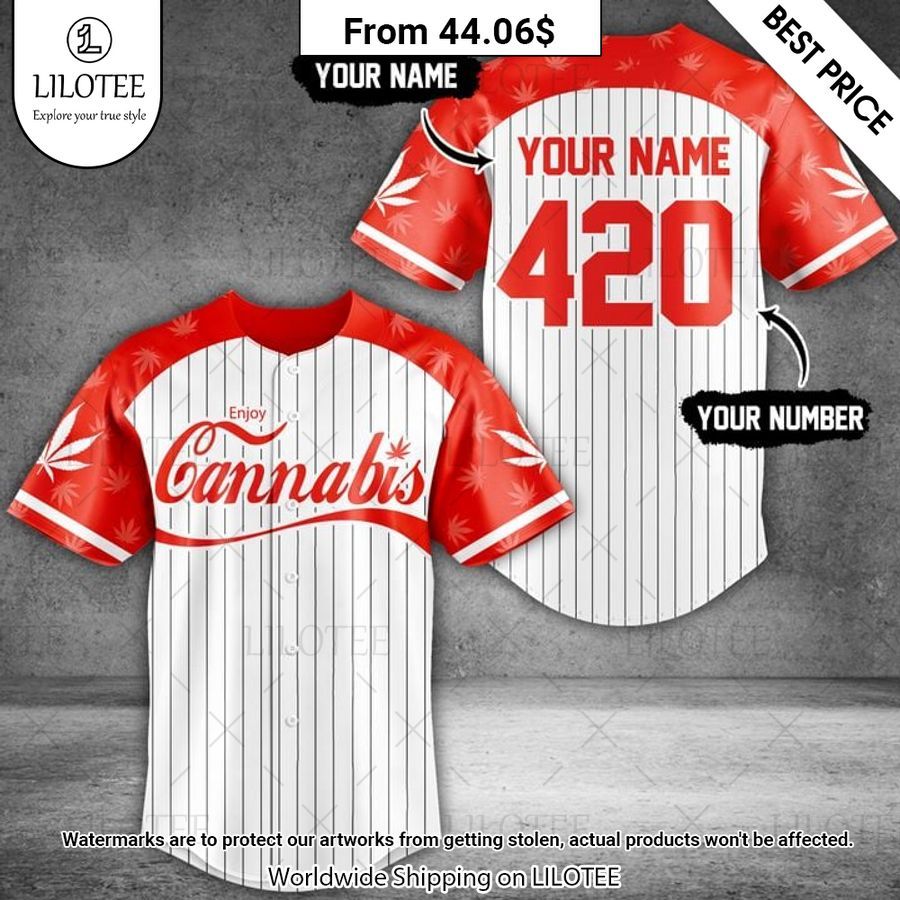 Enjoy Cannabis Custom Baseball Jersey Mesmerising