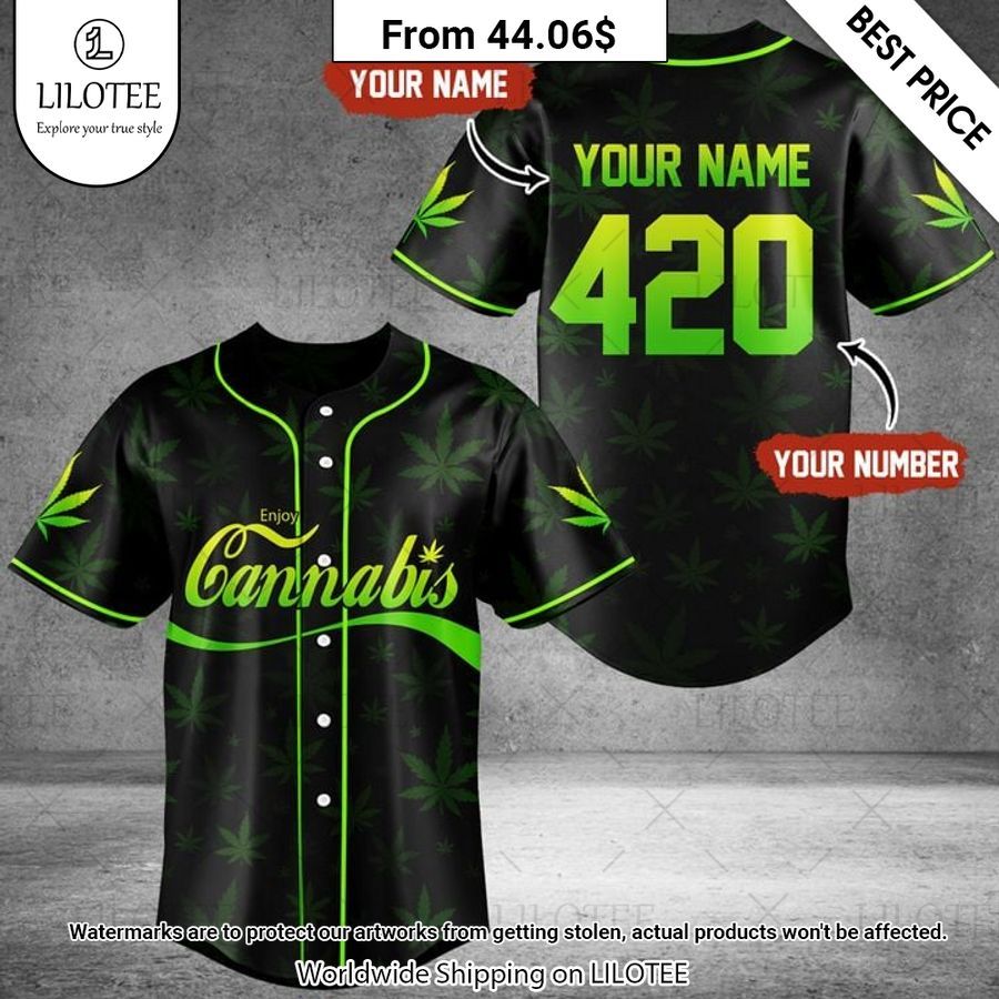 Enjoy Cannabis Weed Custom Baseball Jersey Coolosm