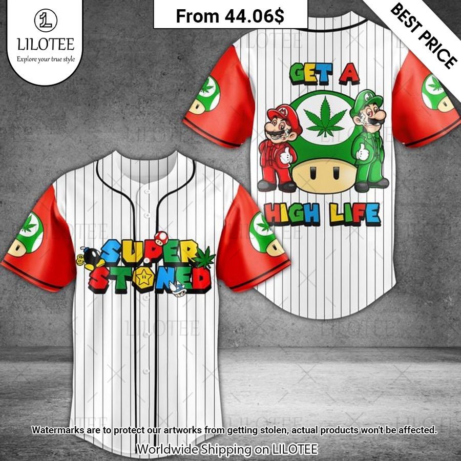 Get a high life Super Stoned Mario Baseball Jersey You look fresh in nature