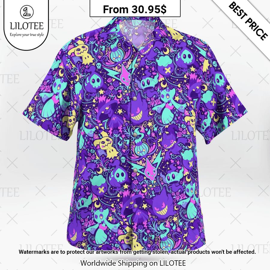 Ghost Pokemon Neon Hawaiian Shirt Looking so nice